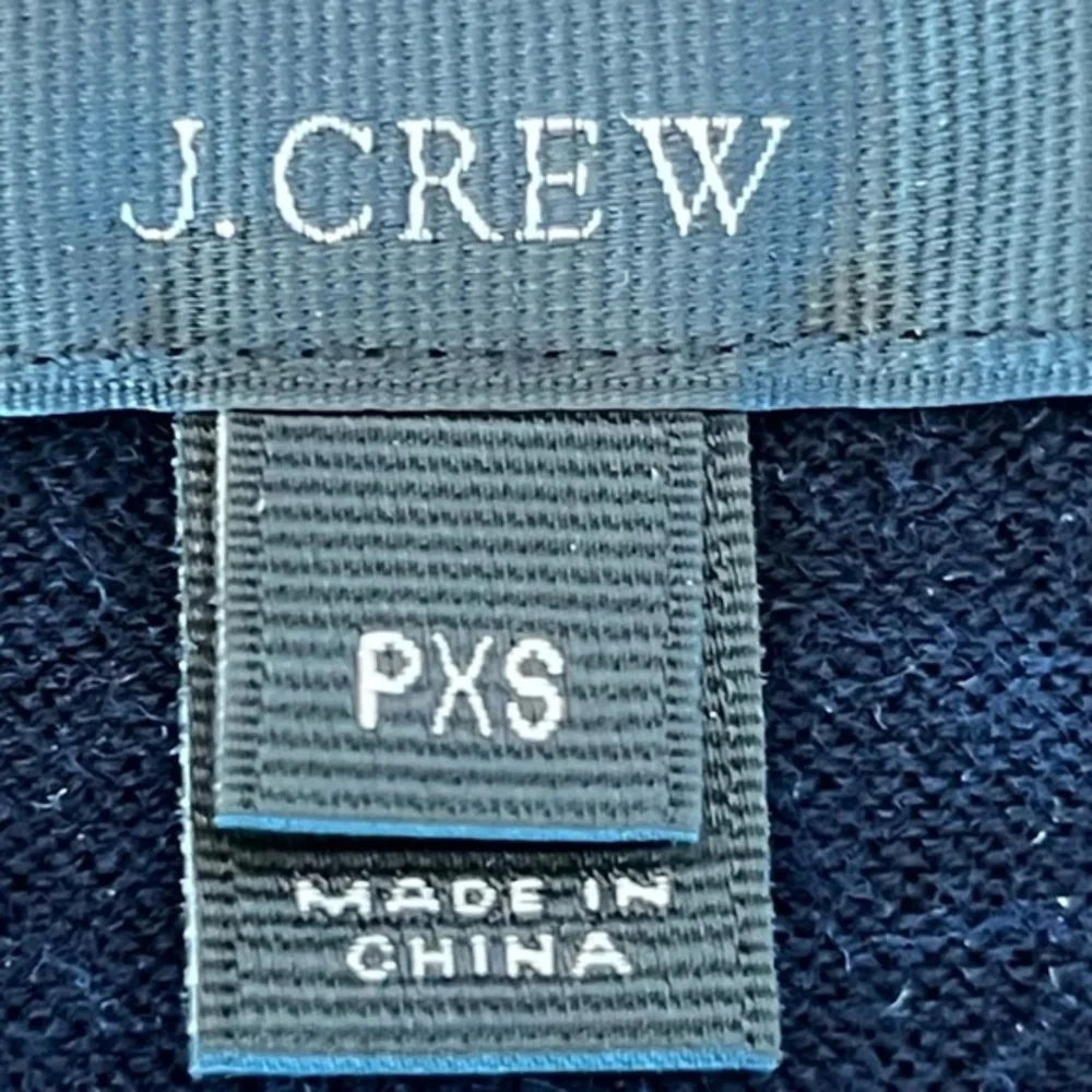 J. Crew Merino Wool Tippi 3/4 Sleeve Crew Neck Sweater Petite, XS, Navy Blue